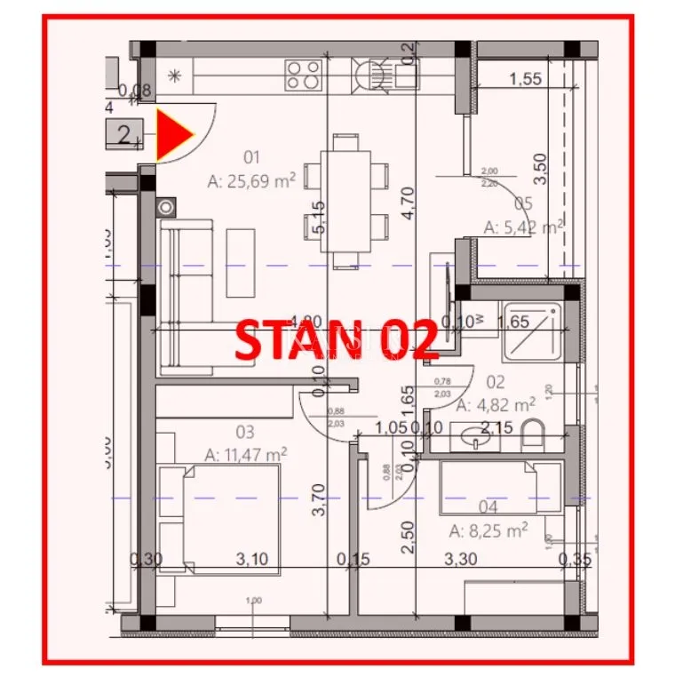 istra, pula- dvosoban stan 54m2 u novogradnji - slika 13