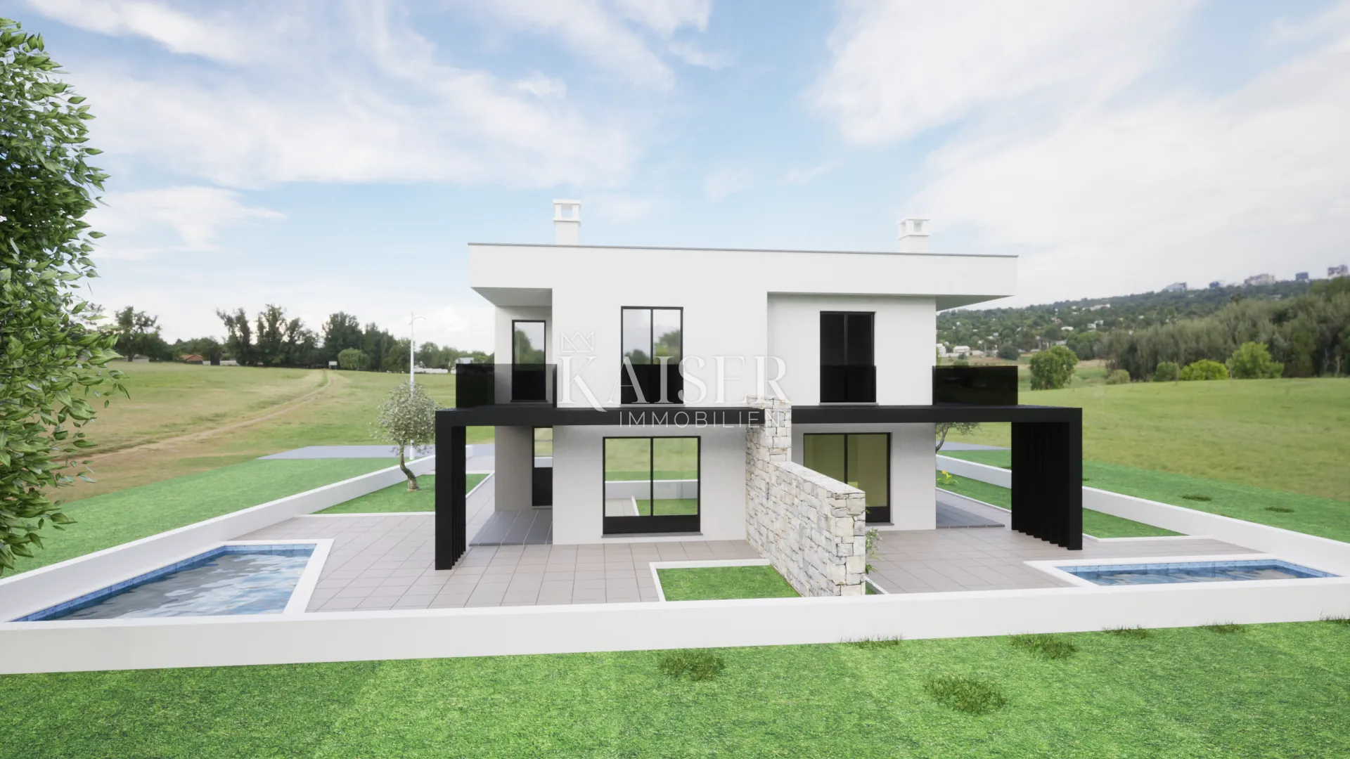 istra, umag okolica - dvojna kuća: dvoetažni stan sa bazenom; 120m2 - slika 6