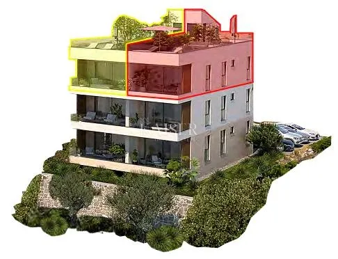 zadar, sveti filip i jakov – zgrada 2, apartman s6 s 2 spavaće sobe, krovnom terasom i panoramskim pogledom na more (140,33 m²) - slika 7