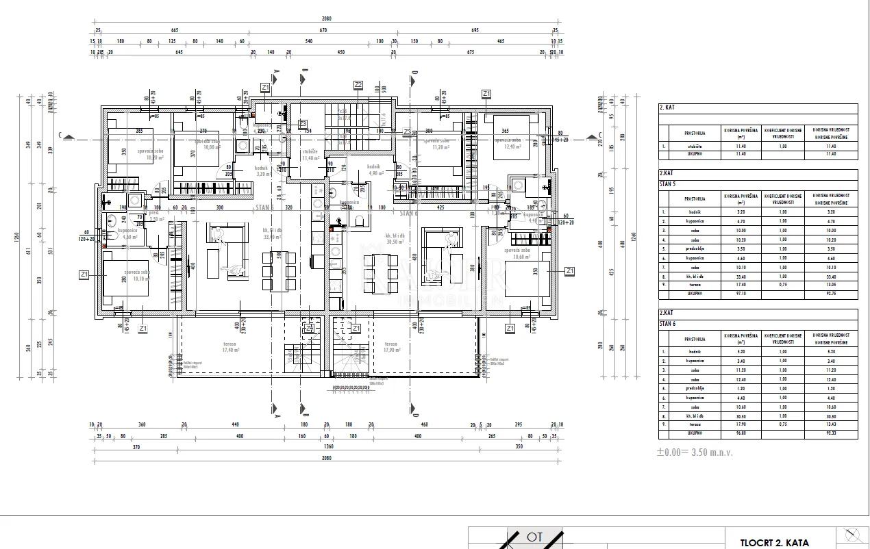 sukošan, zadar - luksuzan trosobni penthouse na 2. katu s pogledom i bazenom - slika 6