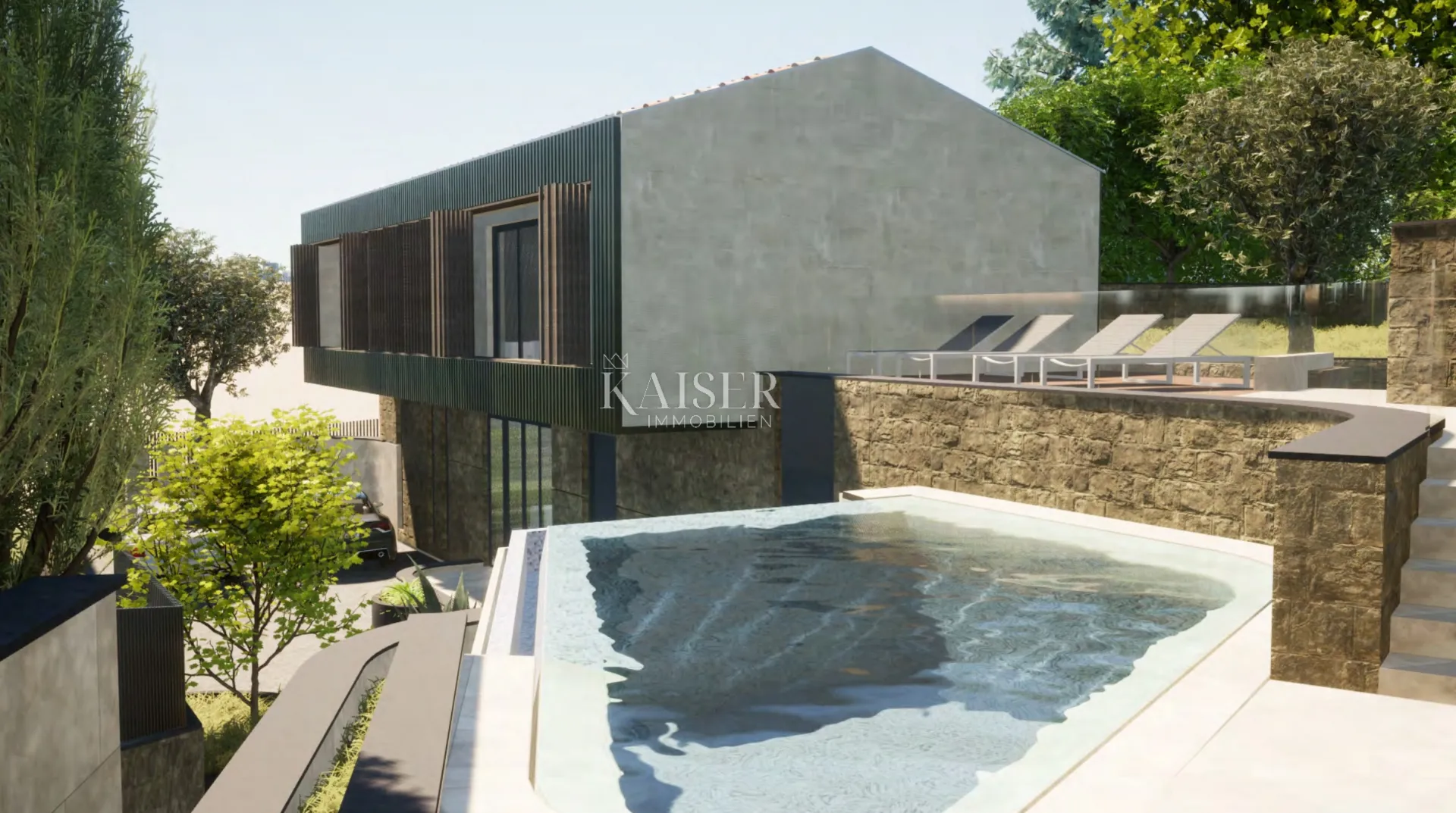 Rabac - građevinsko zemljište s idejnim projektom, 435 m2 - Rabac, Labin