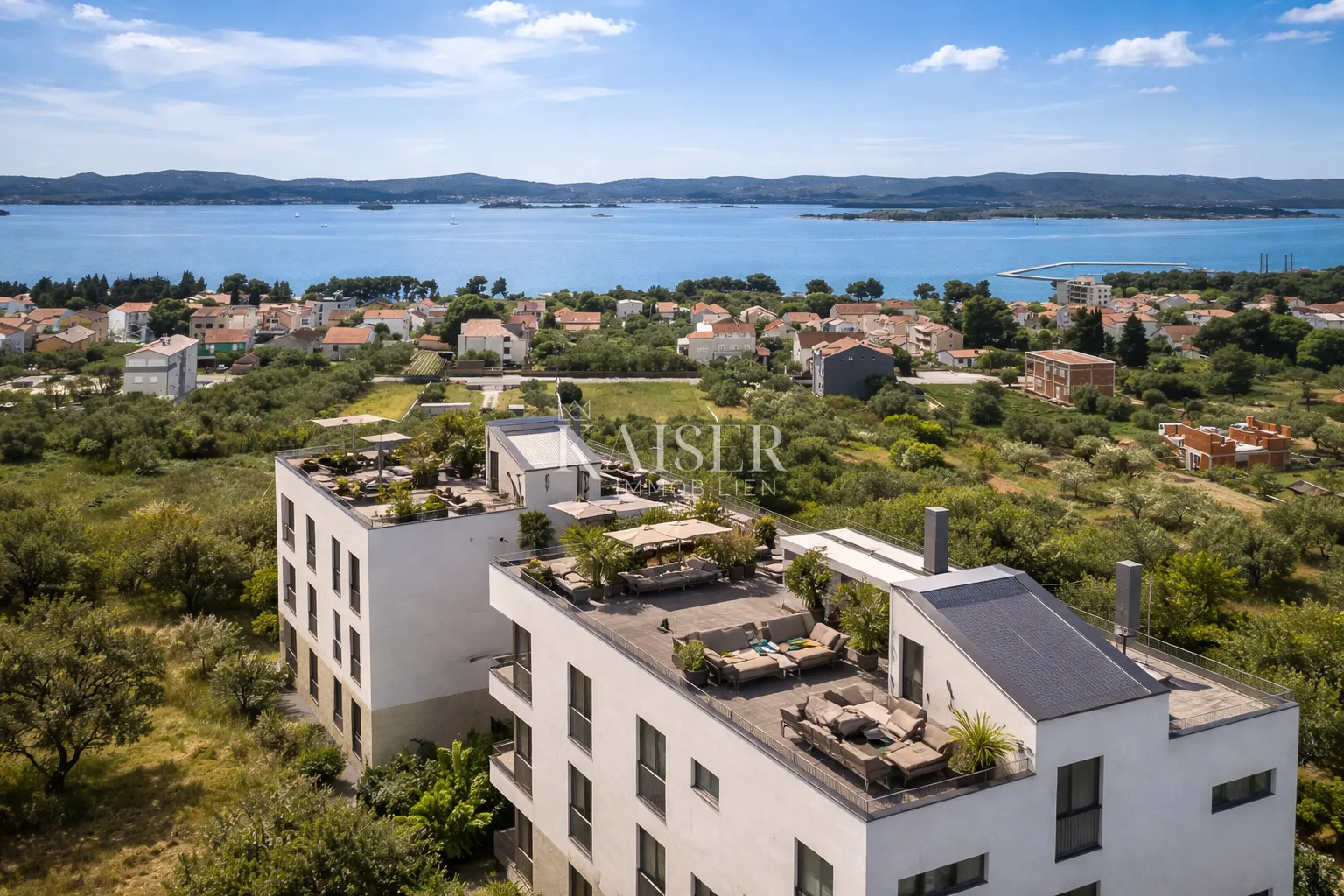 Zadar, Sveti Filip i Jakov – Zgrada 1, Apartman S5 s 2 spavaće sobe, krovnom terasom i panoramskim pogledom na more (138,61 m²)