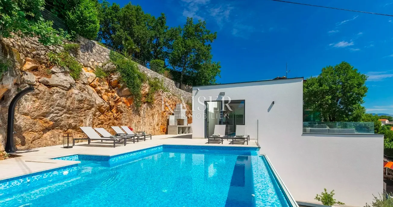 opatija, bregi – moderna vila 255m2 s bazenom i fantastičnim pogledom na opatiju - slika 3