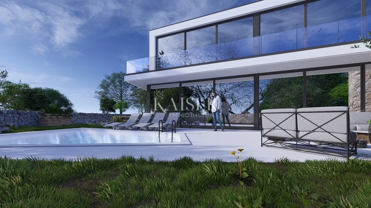 otok krk, žgaljići - građevinsko zemljište 500m2 s projektom za obiteljsku kuću - slika 7