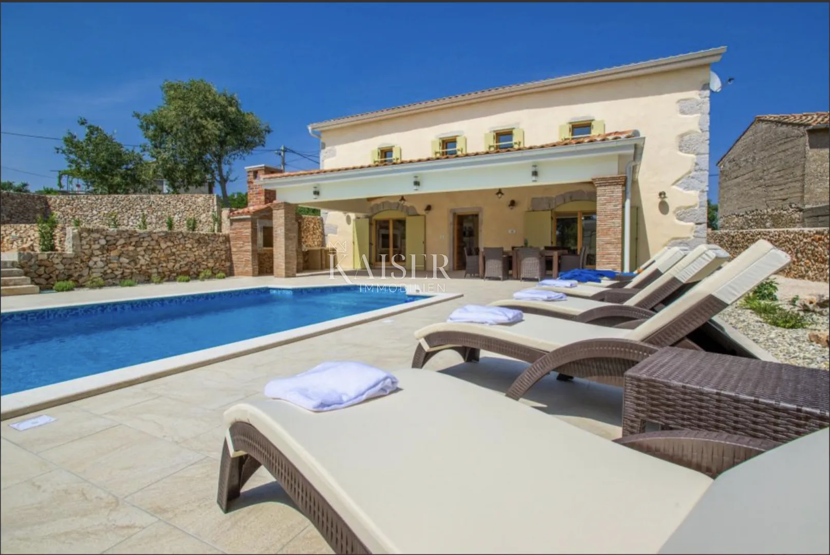 Krk, Garica - predivna vila 150m2 s bazenom - Garica, Vrbnik