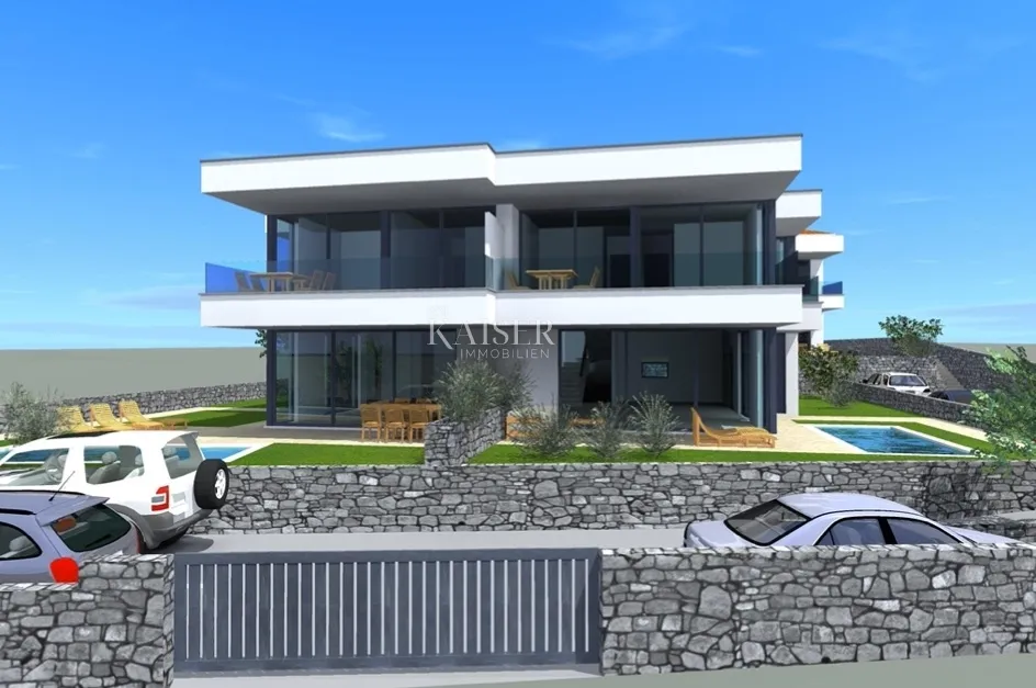 otok krk, malinska - dvojna kuća sa bazenom 156m2 - slika 18