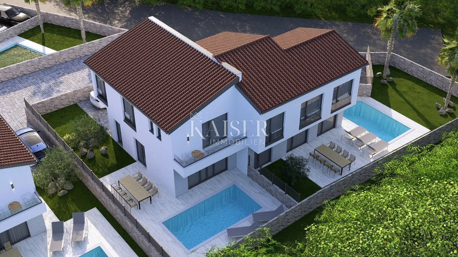 krk, malinska - duplex kuća 100m2, pogled more - slika 4