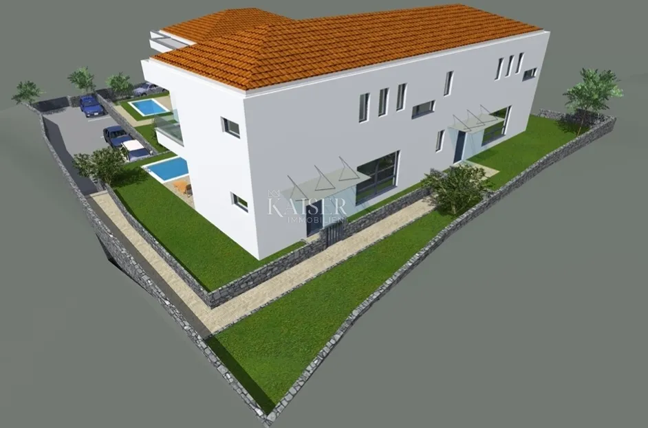 otok krk, malinska - dvojna kuća sa bazenom 180m2 - slika 8