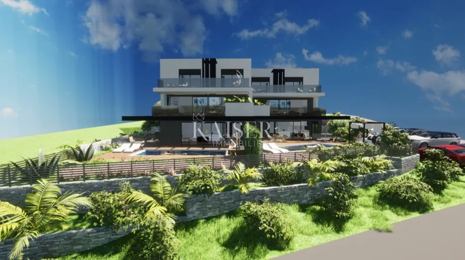 punat - luksuzni apartman 126m2, pogled more, okućnica - slika 9