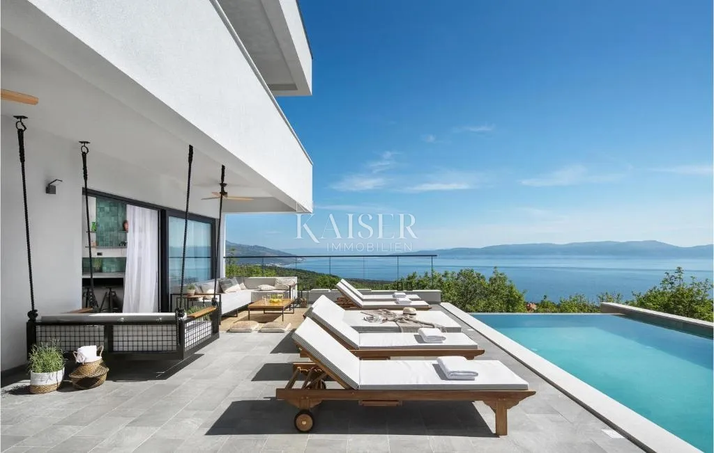Istra - Luksuzna vila kraj Labina – panoramski pogled na more, bazen i wellness - Rabac, Labin