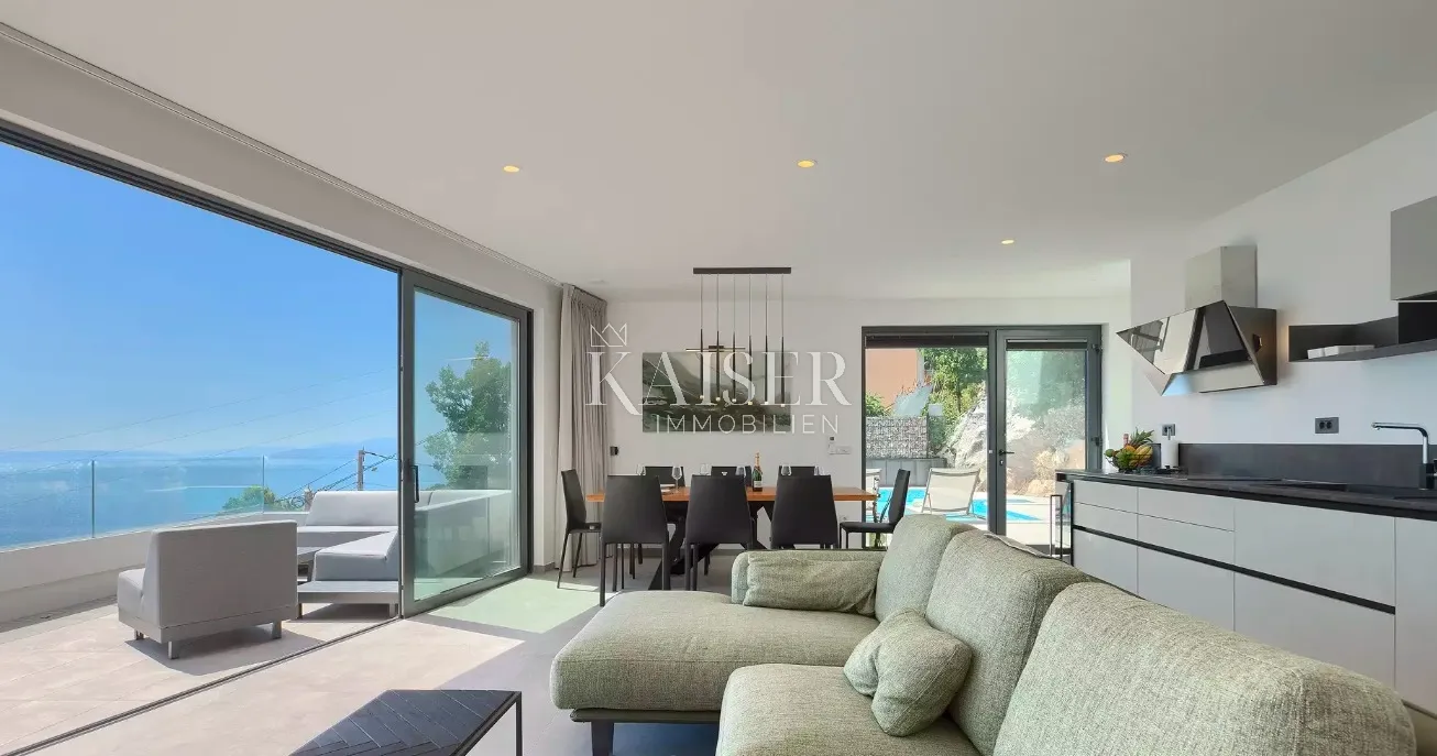 opatija, bregi – moderna vila 255m2 s bazenom i fantastičnim pogledom na opatiju - slika 4
