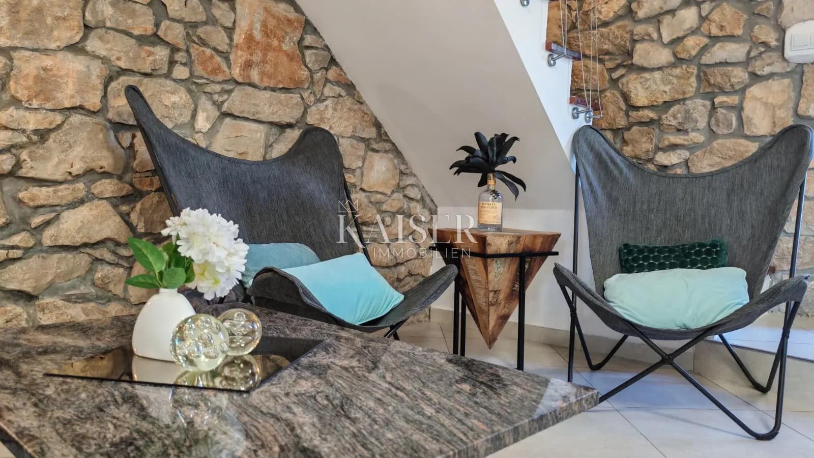 otok krk, dobrinj-renovirana kamena kuća 105m2 s bazenom - slika 3