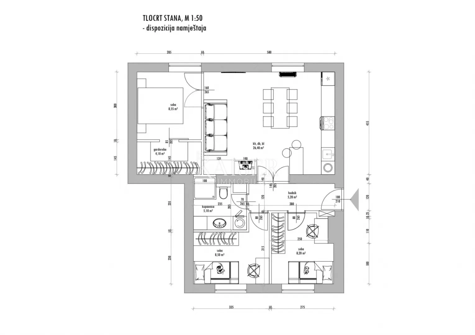 zadar, poluotok – moderan trosoban stan 64m2 - 389 000 eur - slika 21