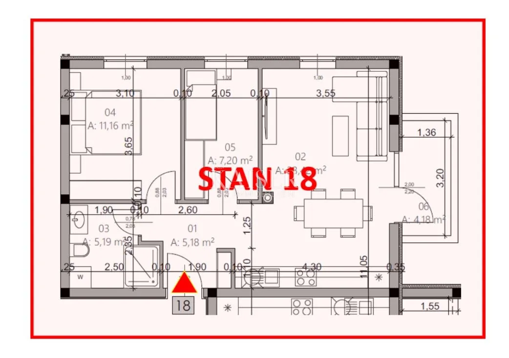 istra, pula- moderan stan 54m² s balkonom - slika 11