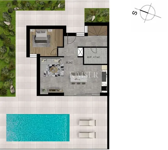 crikvenica- dvojna kuća 110m2 s bazenom i pogledom na more - slika 15