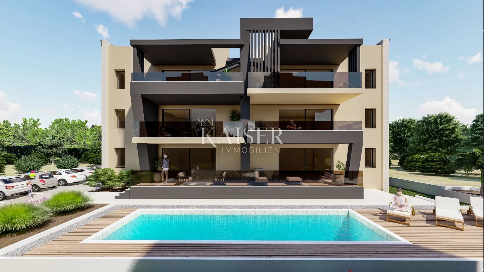 Sukošan, Zadar - Luksuzan trosobni penthouse na 2. katu s pogledom i bazenom