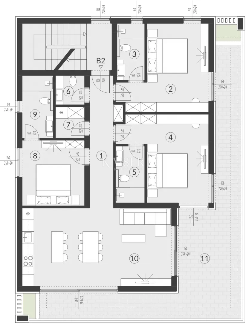 istra, medulin- moderan trosoban stan 136m2 s garažom - slika 17
