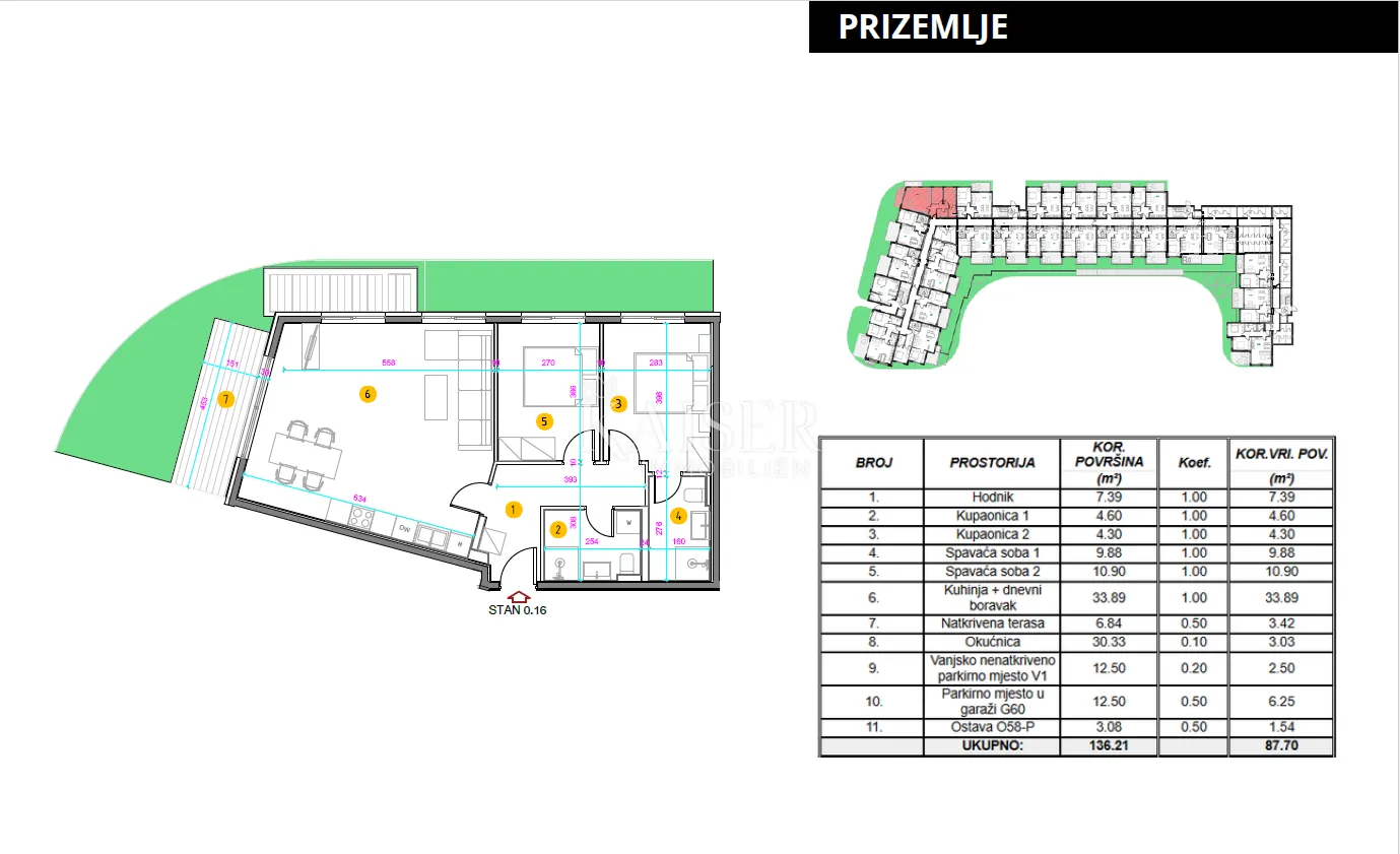 istra, umag – dvosoban stan sa dnevnim boravkom, 71m2, prizemlje sa okućnicom - slika 8