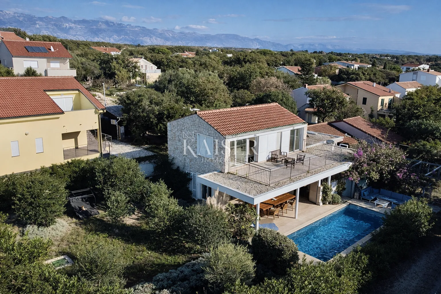 pag, potočnica – obiteljska vila s bazenom i predivnim pogledom 100 m od plaže - slika 8