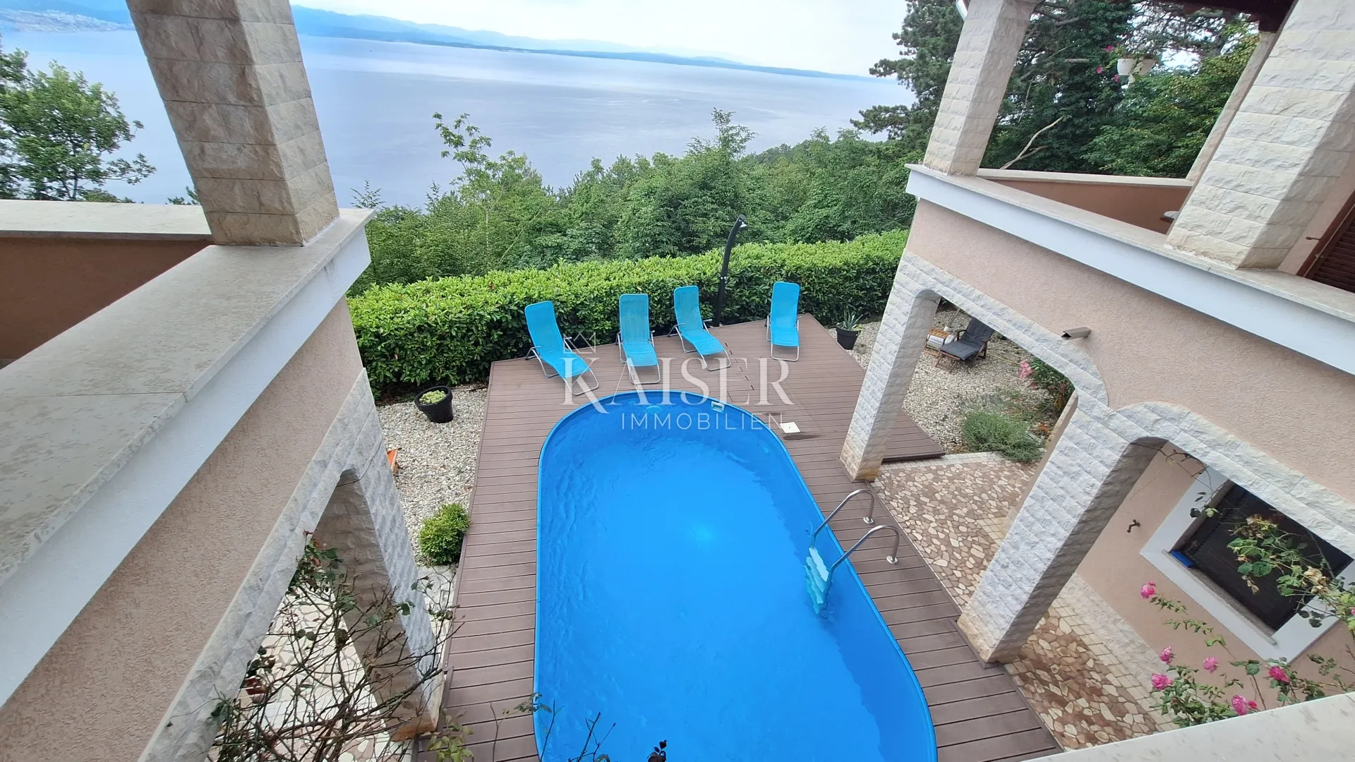 opatija, veprinac, obiteljska kuća s bazenom, pogled na kvarner - slika 2