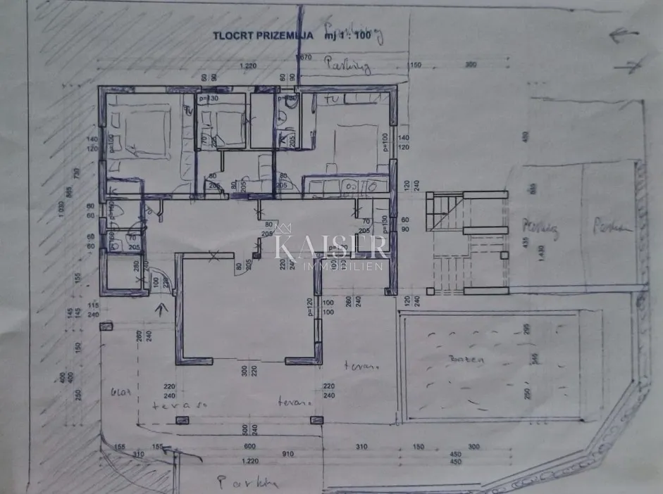 otok rab-stan 135m2 s bazenom s pogledom na more - slika 9