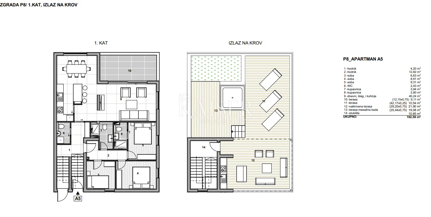 trogir, čiovo - luksuzni penthouse pored mora, 163 m2 - slika 4