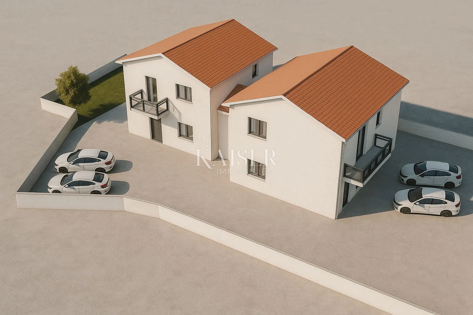istra, buje okolica - dvojna kuća 109m2, 3 spavaće sobe, u izgradnji - slika 2