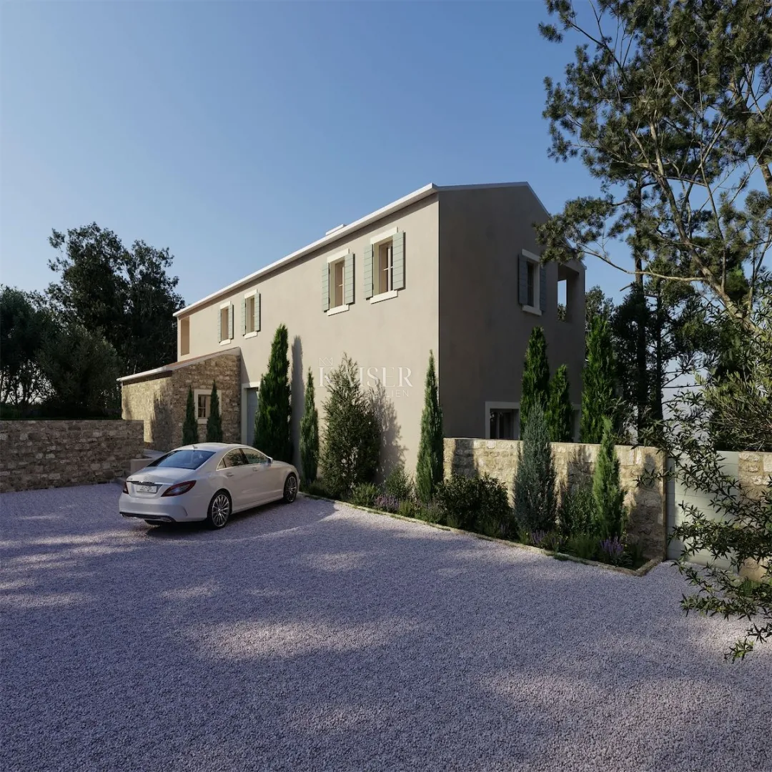 istra - novigrad, predivna autentična kamena vila pogled more - slika 7