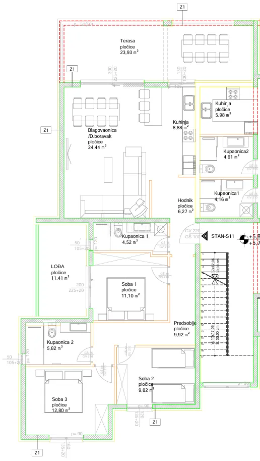 okrug gornji, čiovo - luksuzni penthouse s krovnom terasom i panoramskim pogledom na more - slika 34
