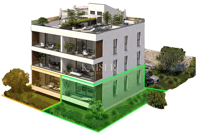 zadar, sveti filip i jakov – zgrada 2, stan s2 s 2 spavaće sobe, privatnim vrtom i pogledom na more (145,79 m²) - slika 7