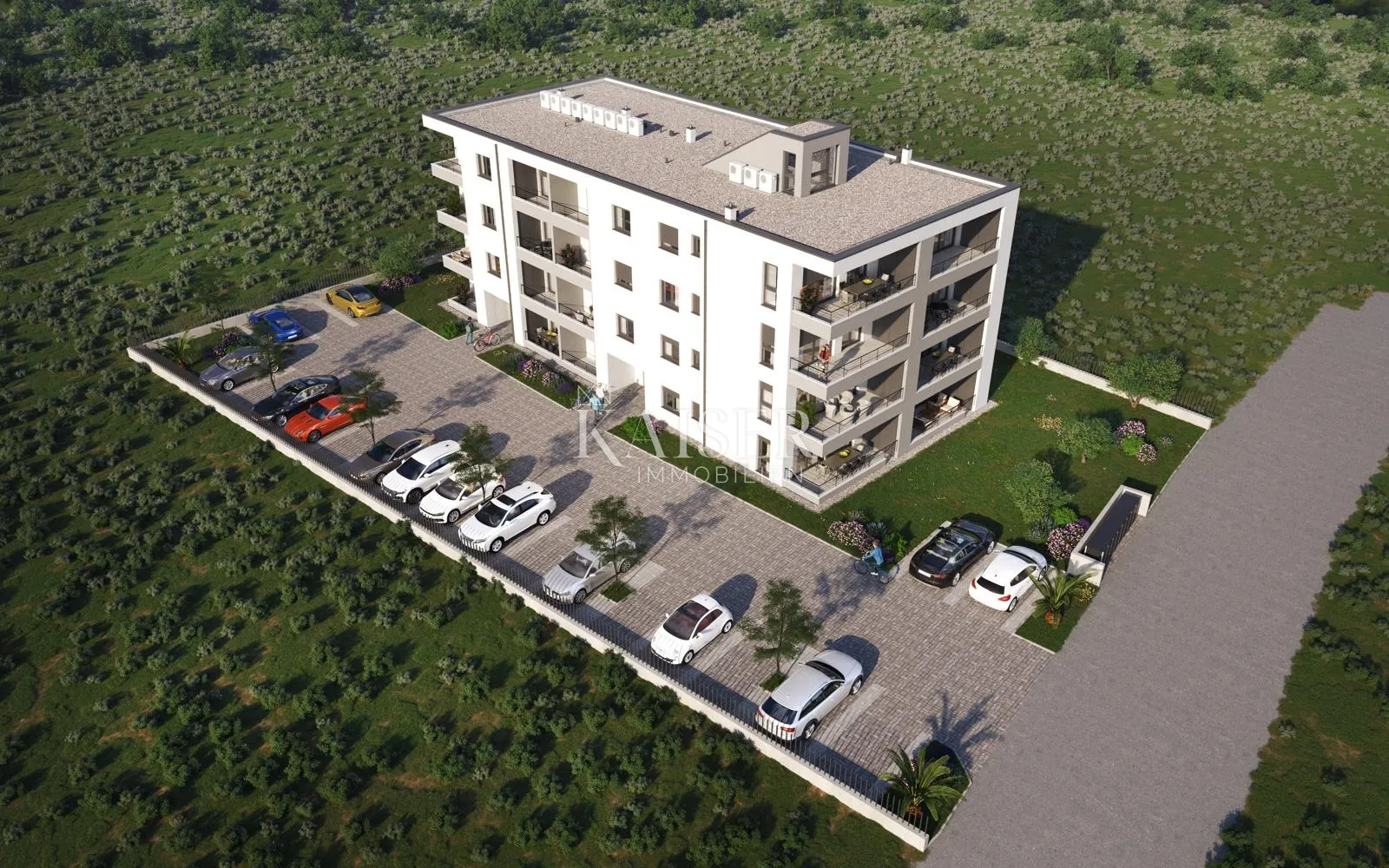 Dražice, novogradnja - stan 77,55 m2, 2S+DB - Dražice, Jelenje