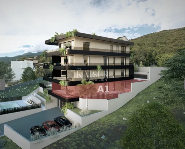 opatija-ičići, ekskluzivni trosoban stan s privatnim vrtom i panoramskim pogledom na more - slika 2