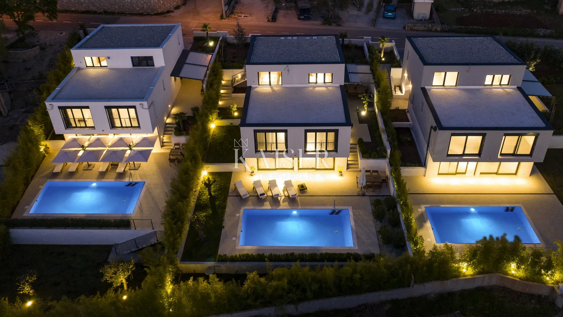 Otok Krk, Malinska- Moderna vila 200m2 s bazenom i pogledom na more - Malinska, Malinska-Dubašnica