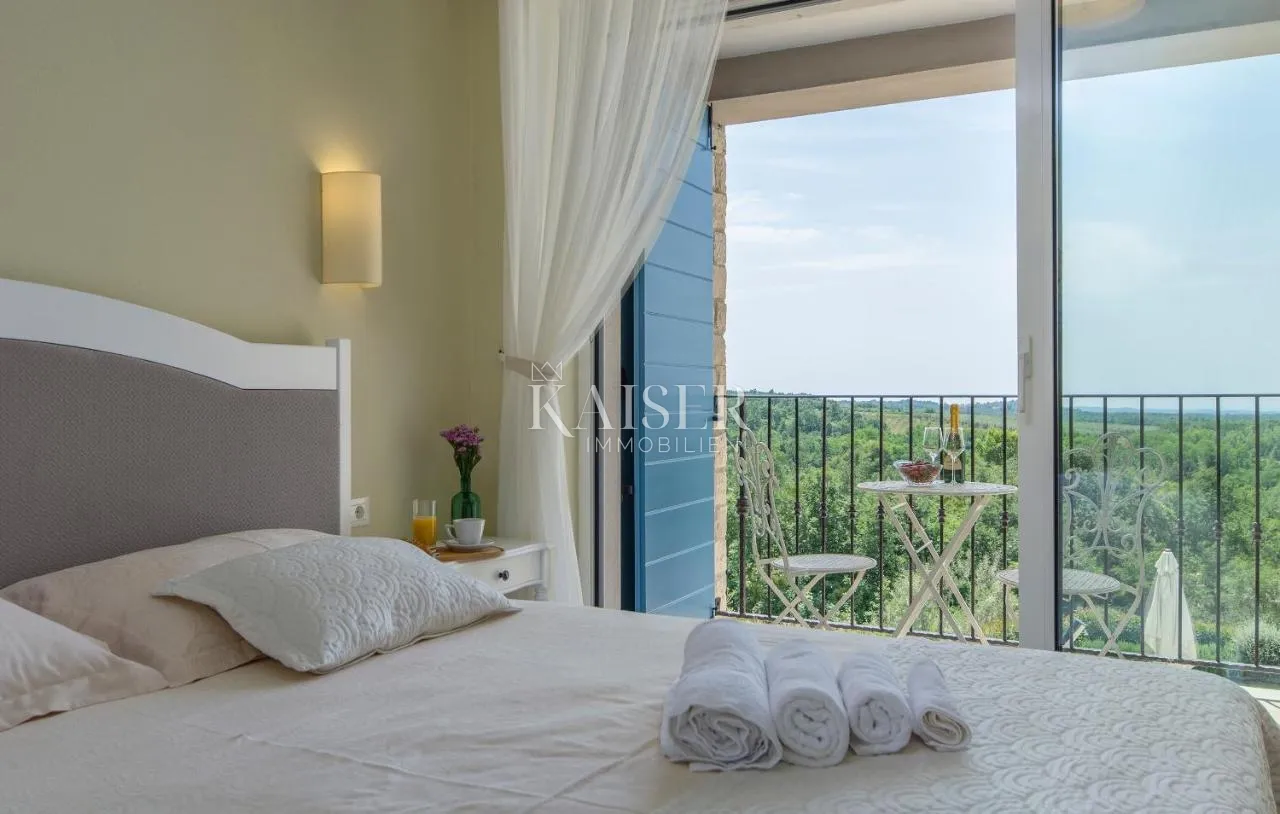 istra - poreč, kamena vila pogled more sa saunom - slika 23