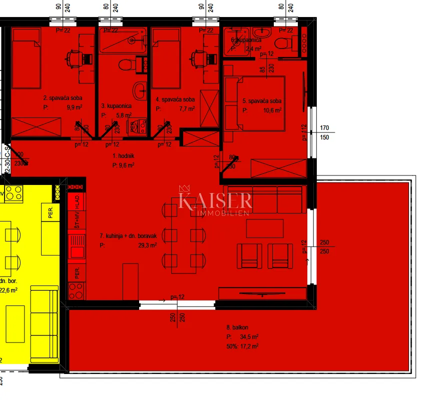 zadar - bili brig: penthouse 3s+db s krovnom terasom - slika 4