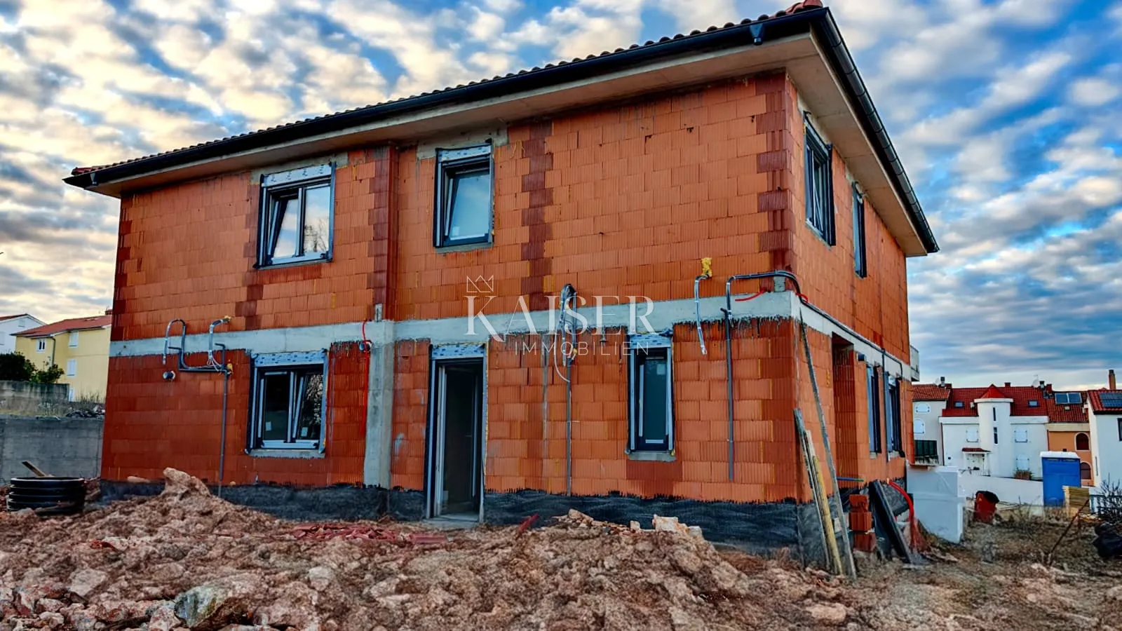otok krk, malinska- moderna dvojna kuća 120m2 s bazenom - slika 8