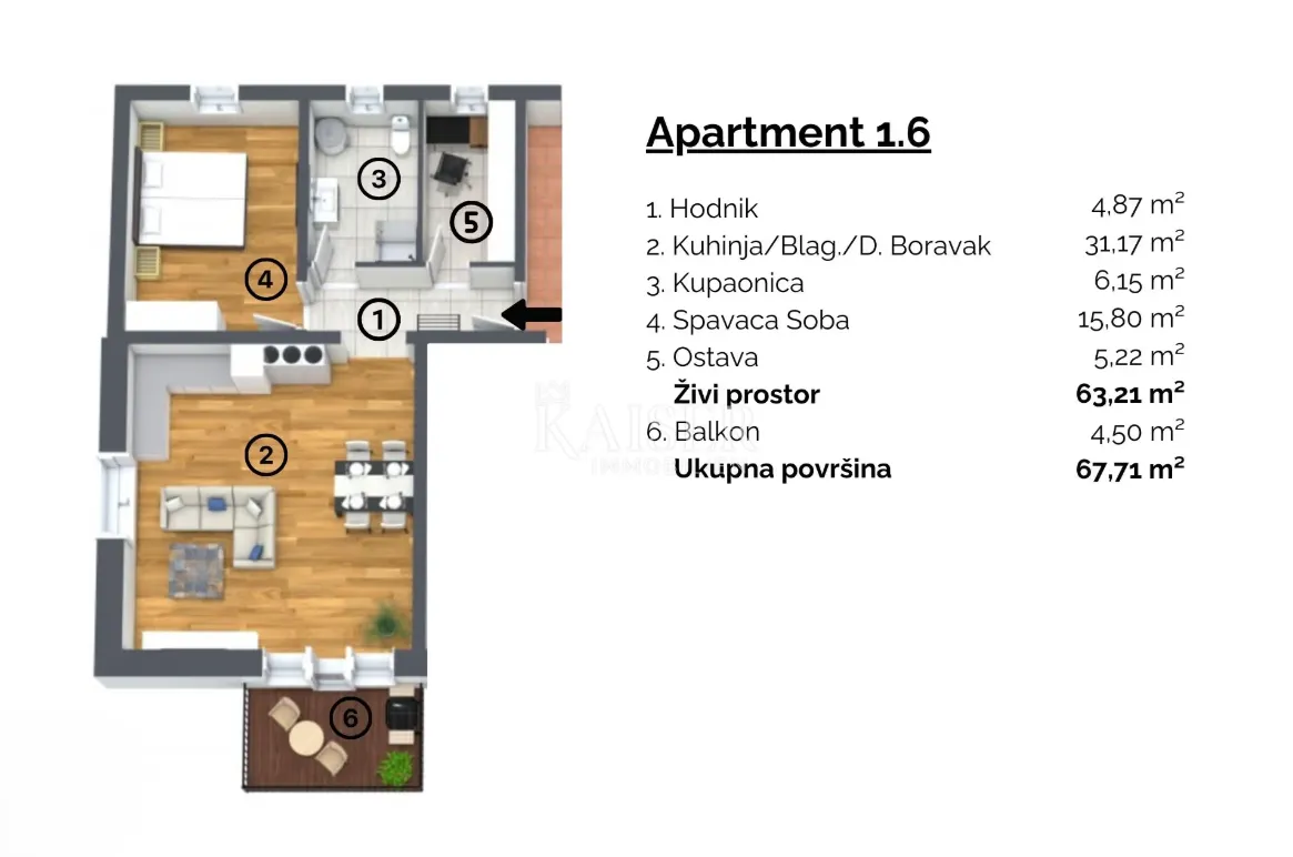 istra, buje, okolica - stan 63m2, drugi kat, mogućnost upravljanja najmom - slika 17