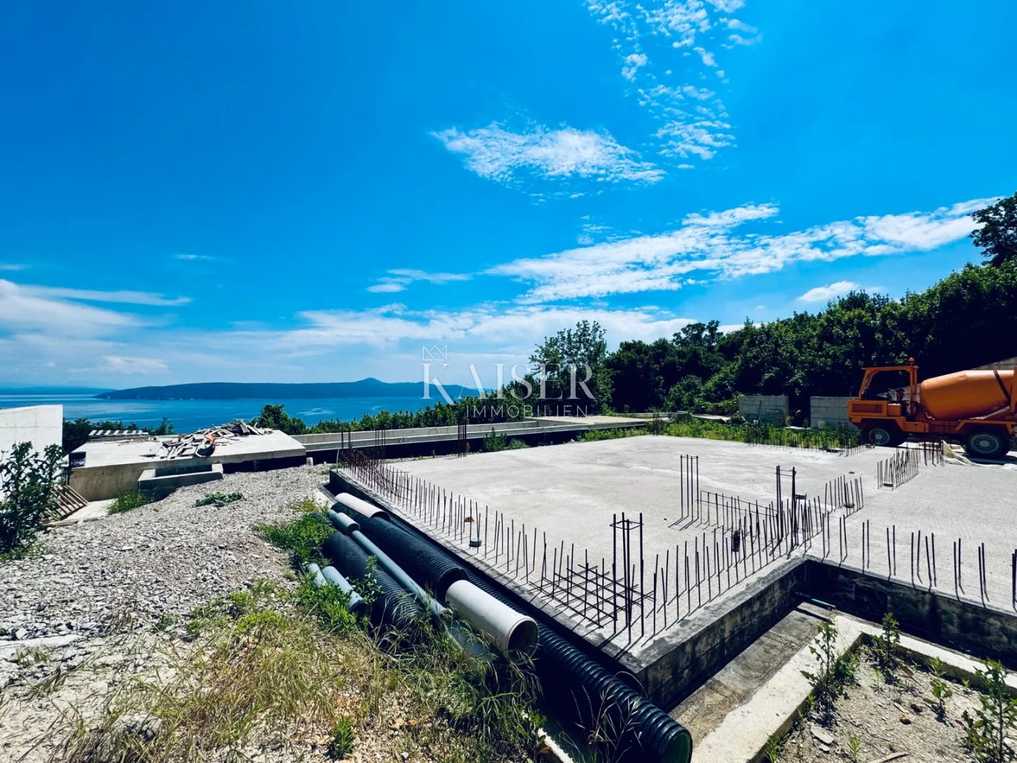 opatija, mošćenice - vaš pogled na kvarner, građevinsko zemljište sa započetom gradnjom luksuzne vile - slika 4