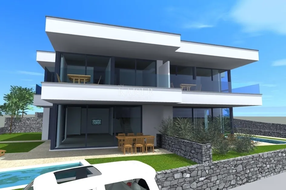 otok krk, malinska - dvojna kuća sa bazenom 156m2 - slika 17