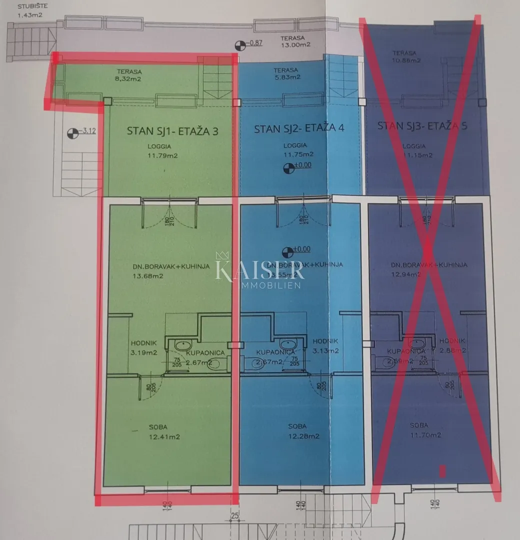 apartman sj1 bs panoramskim pogledom na more, 100 metara od plaže, otok ugljan – mali lukoran - slika 12
