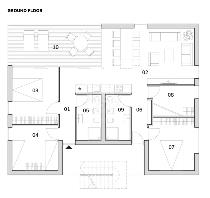 istra, novigrad, okolica - stan 110m2; okućnica 275m2; 300m od mora - slika 2