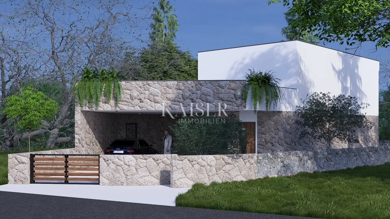 otok krk, žgaljići - građevinsko zemljište 500m2 s projektom za obiteljsku kuću - slika 9