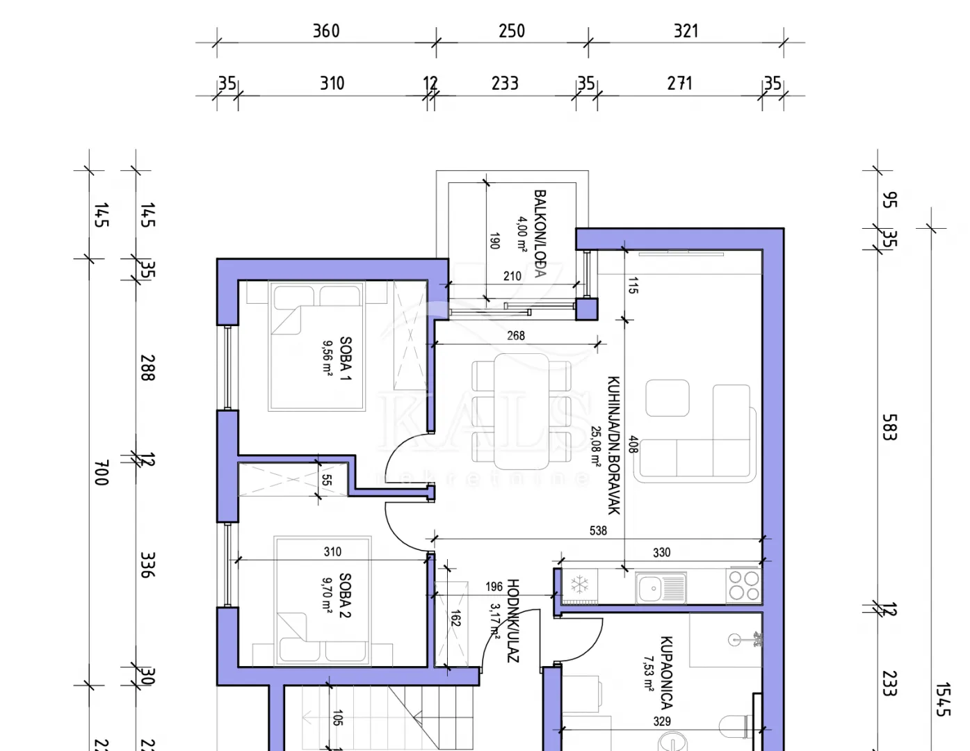 stan, novogradnja, prodaja, dubrava, 59.80 m2, 3-soban - slika 8