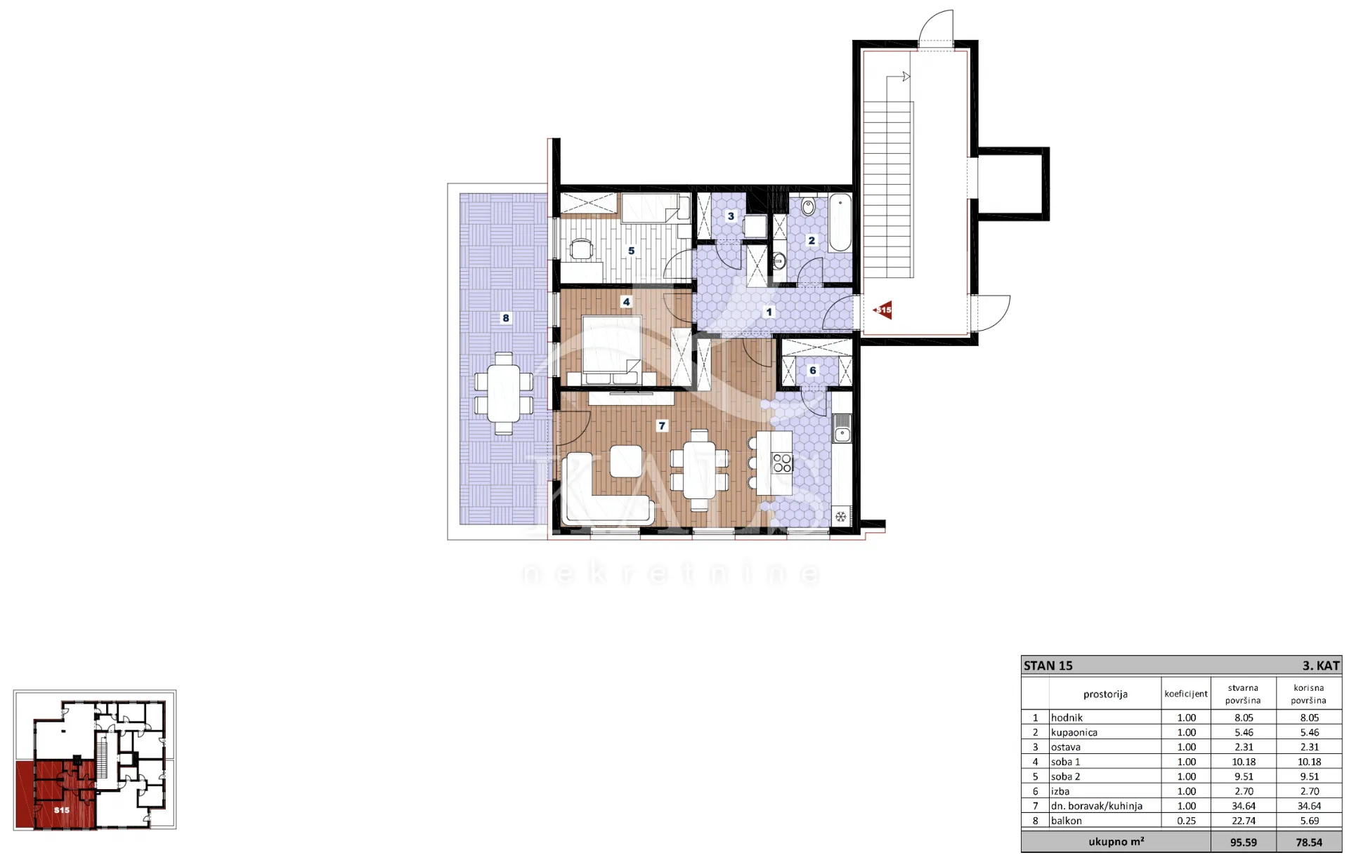 penthouse s15, novogradnja, prodaja, sesvete, 78,54 m2, 3-soban - slika 10