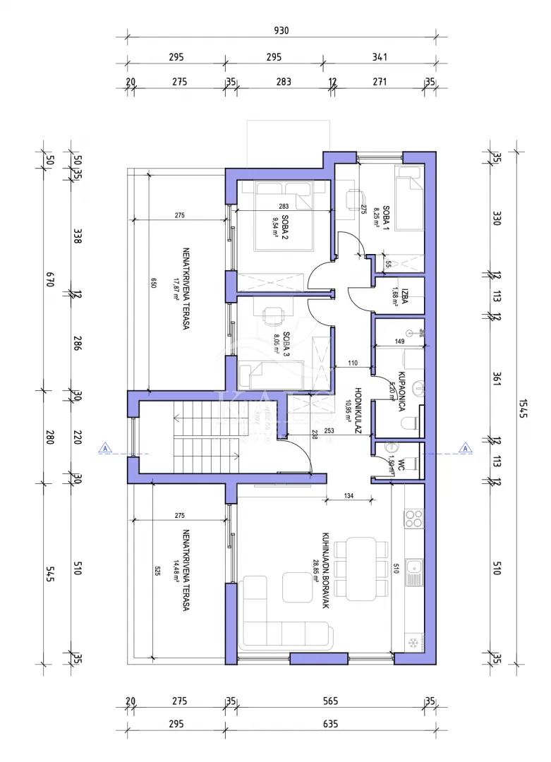 penthouse, novogradnja, prodaja, dubrava, 80.32 m2, 4-soban - slika 10