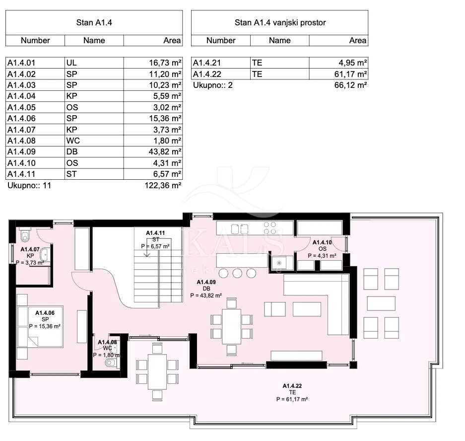 stan a1-4, novogradnja, prodaja, kaštel novi, 150 m2, 3-s - slika 16