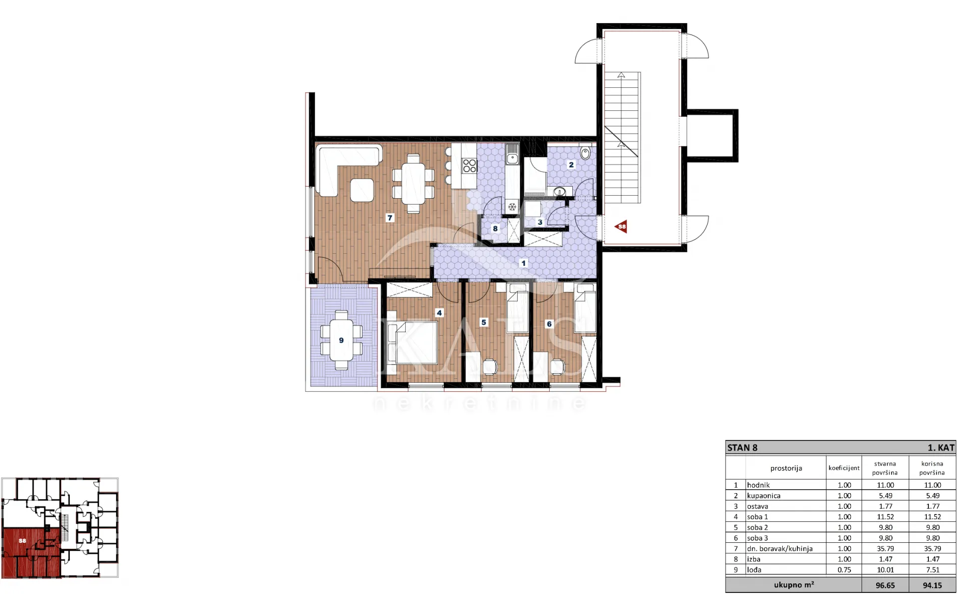 stan s8, novogradnja, prodaja, sesvete, 94.15 m2, 4-soban - slika 8