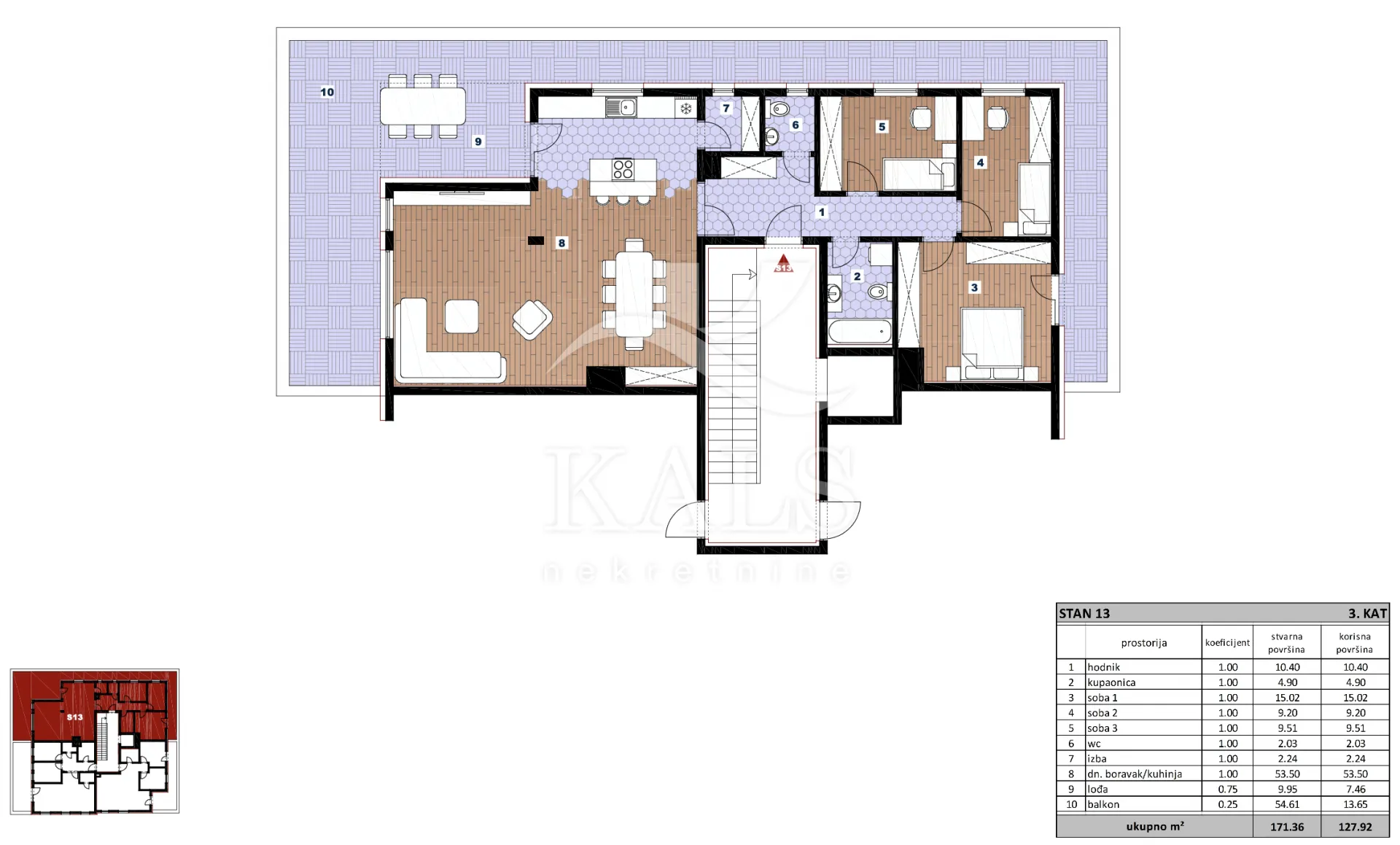 penthouse s13, novogradnja, prodaja, sesvete, 127,92 m2, 4-soban - slika 8