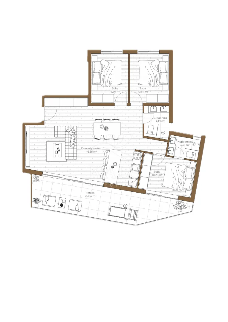 stan s1, novogradnja, rogoznica, stupin, 97,23 m2, 3-soban - slika 14