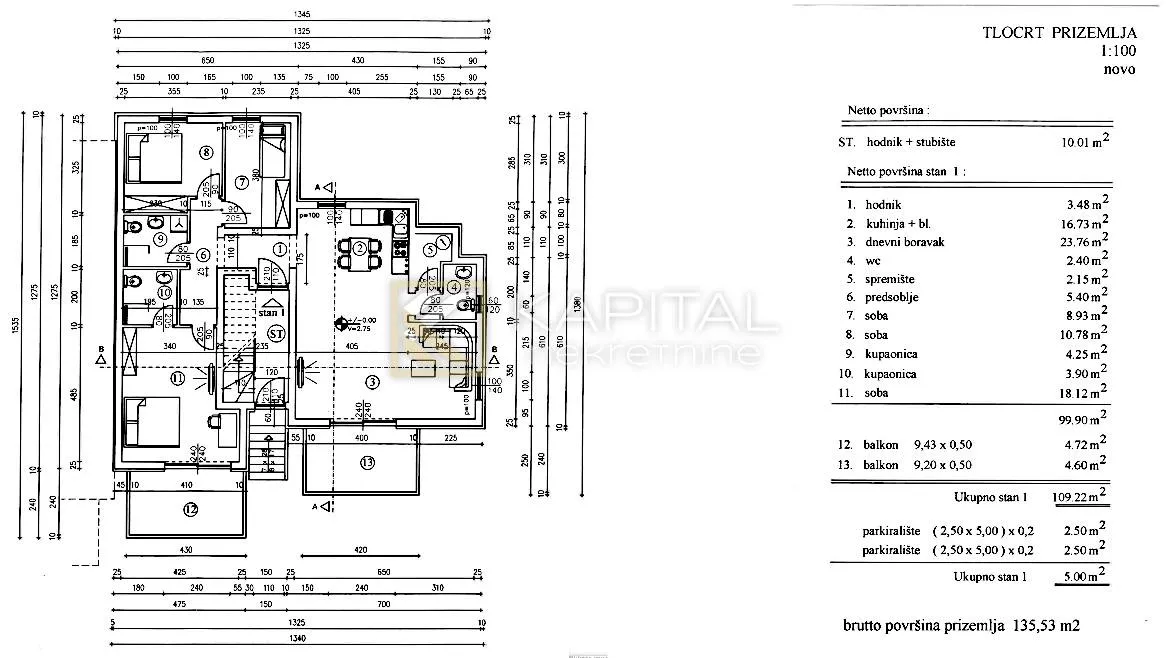 stan rijeka novogradnja 3s+db 110m2 + 2 parkirna mjesta - slika 2